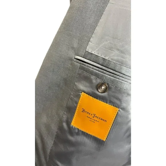 Hickey Freeman X Loro Piana Super 150's Sport Coat Jacket Gray Men's 44R Nice